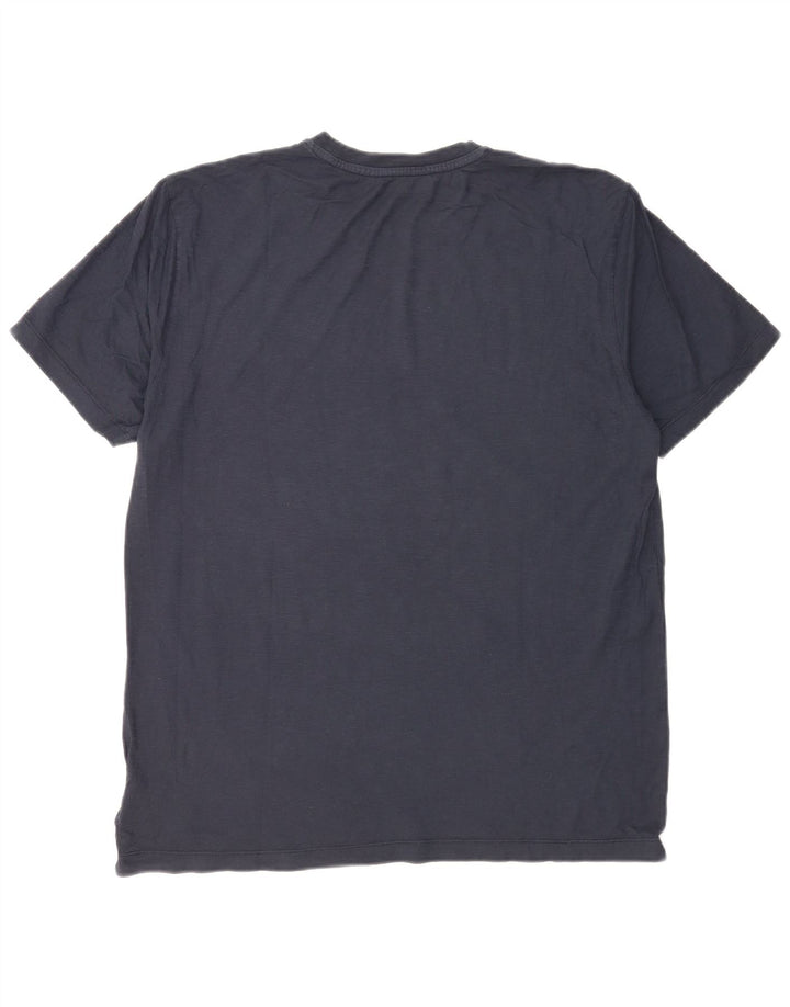 Мужская футболка с рисунком Blauer, XL, темно-синяя, хлопок