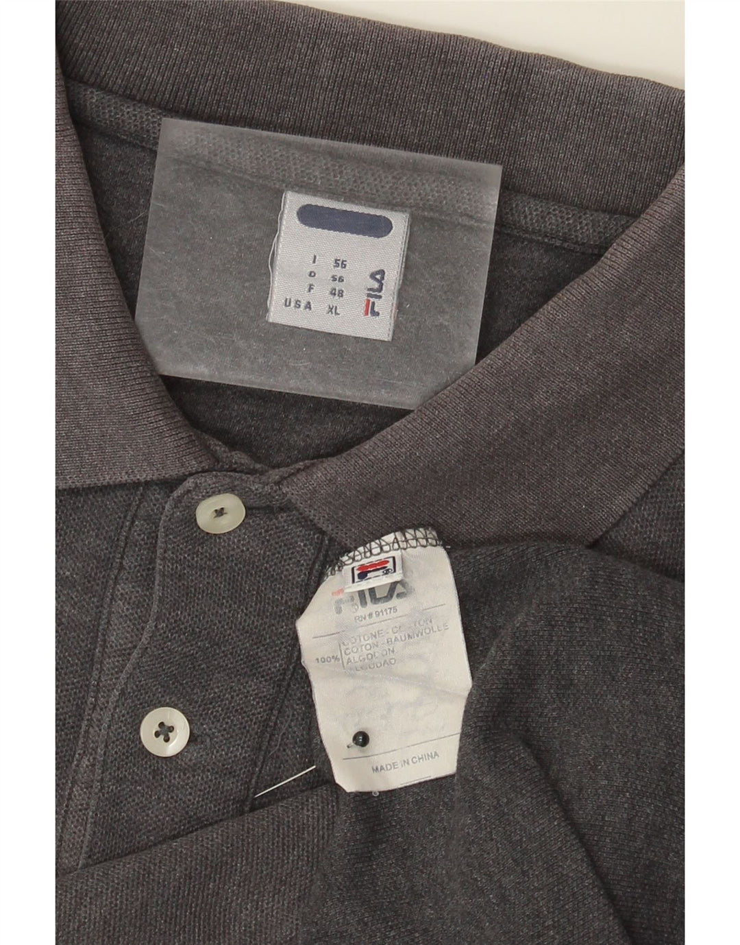 Мужская рубашка-поло Fila IT 56 XL Серая в крапинку, хлопок