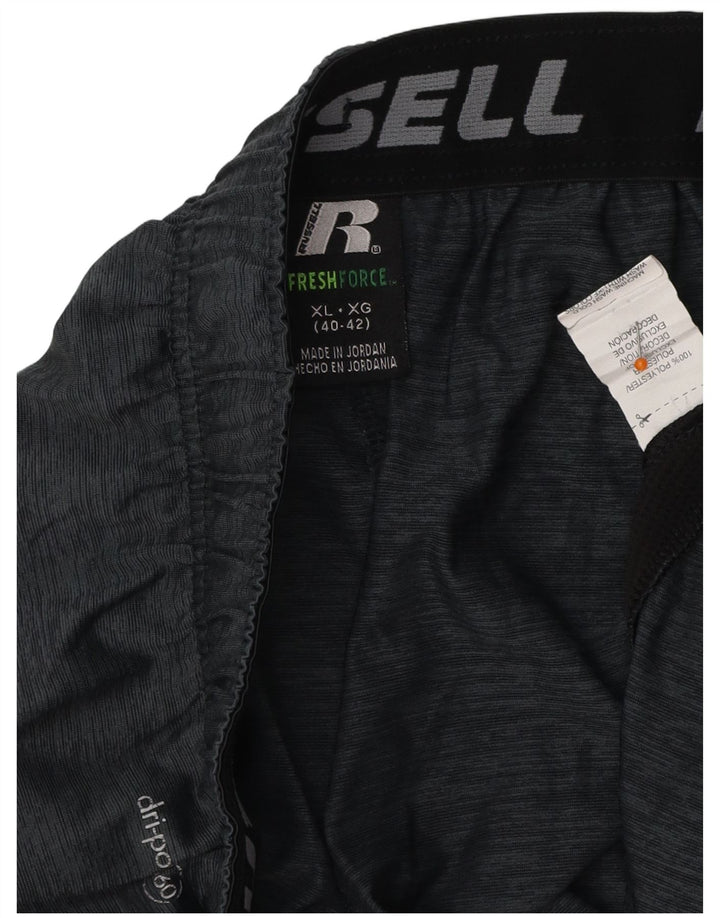 Мужские спортивные шорты RUSSELL ATHLETIC XL, серые, полиэстер с цветными блоками