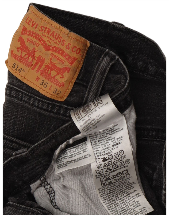 Мужские прямые джинсы Levi's 514 W36 L32 серые, хлопок
