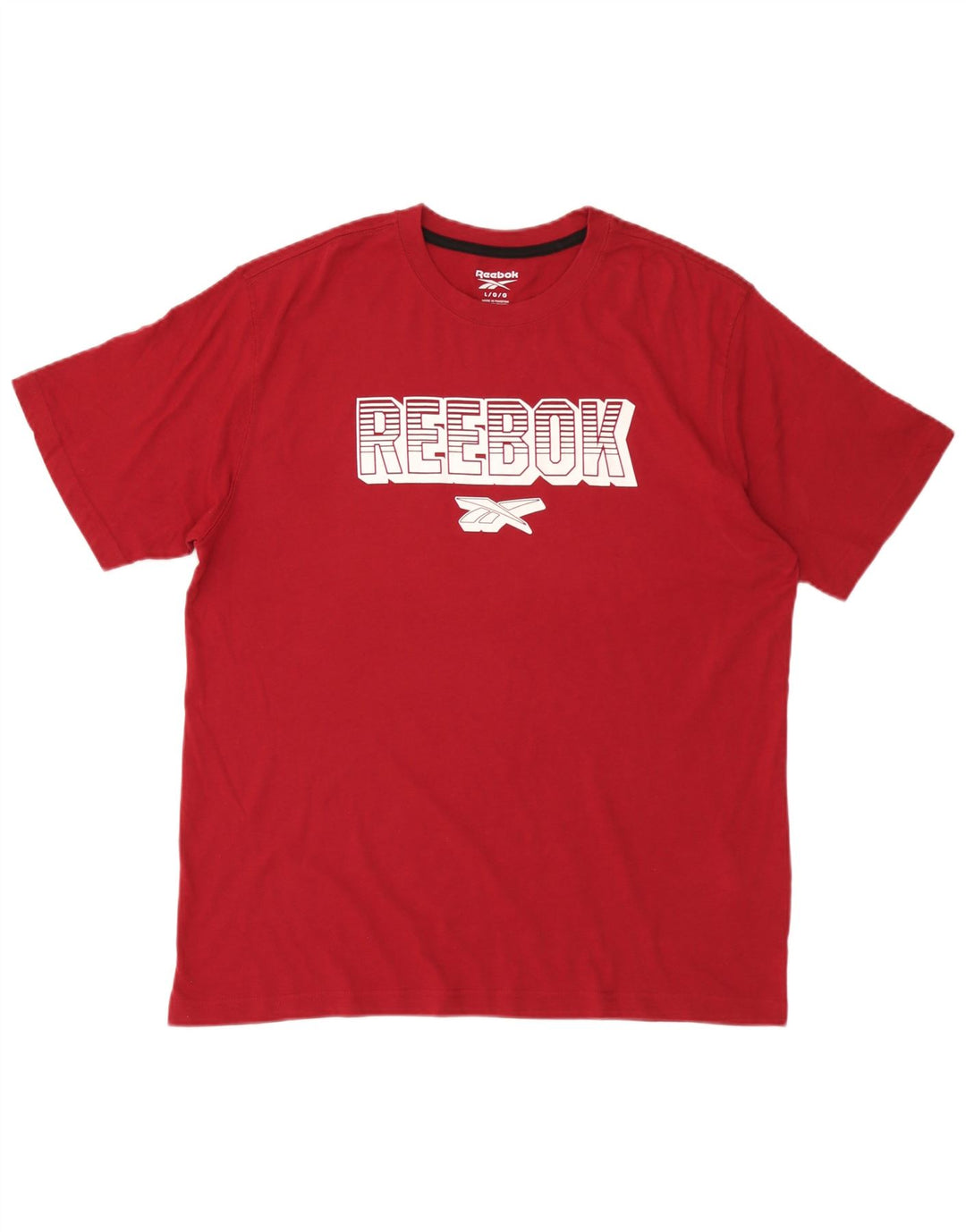 Мужская футболка с рисунком Reebok, большой красный хлопок
