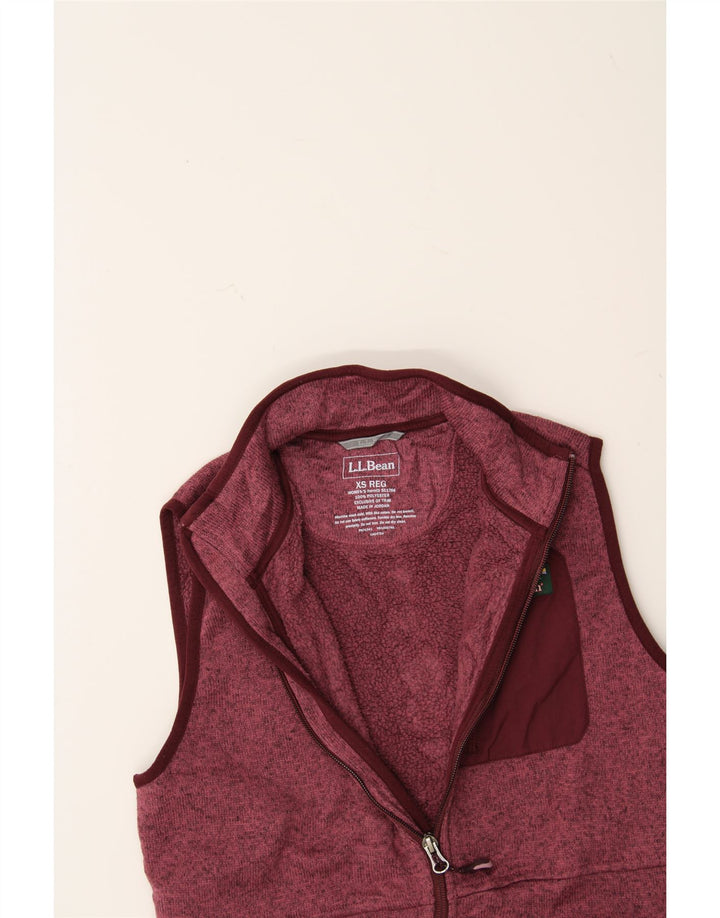 L.L.BEAN Womens Sleeveless Tracksuit Top Jacket UK 6 XS Maroon Polyester Vintage L.L.Bean and Second-Hand L.L.Bean from Messina Hembry 