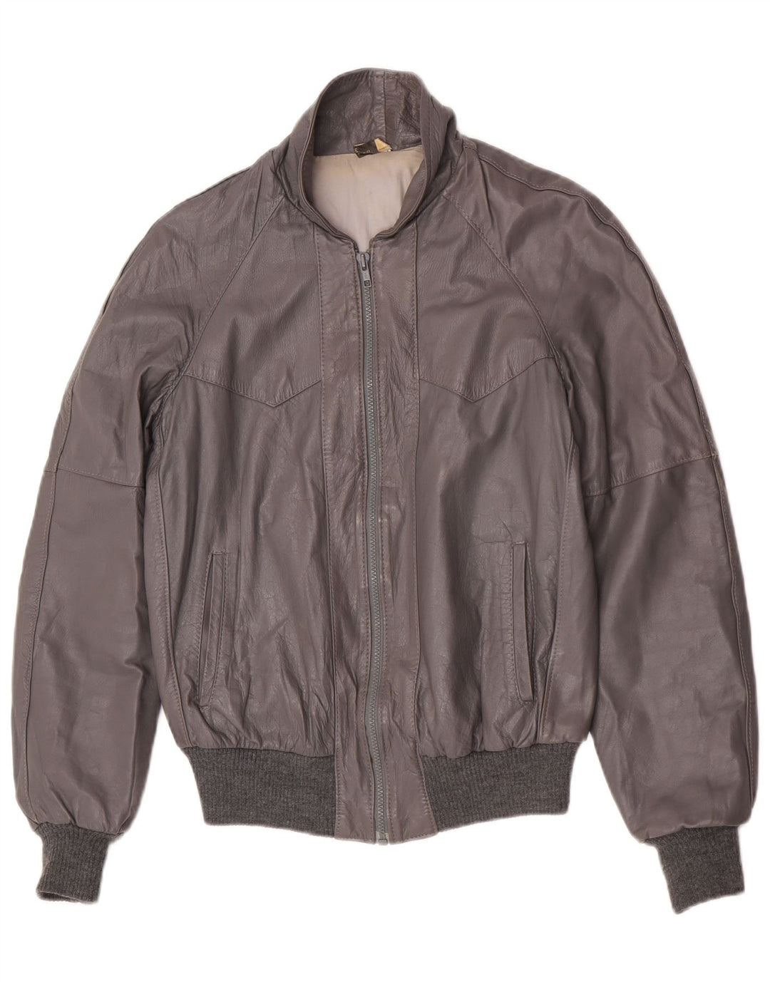 Винтажная мужская кожаная куртка IT 48 Medium Grey Leather