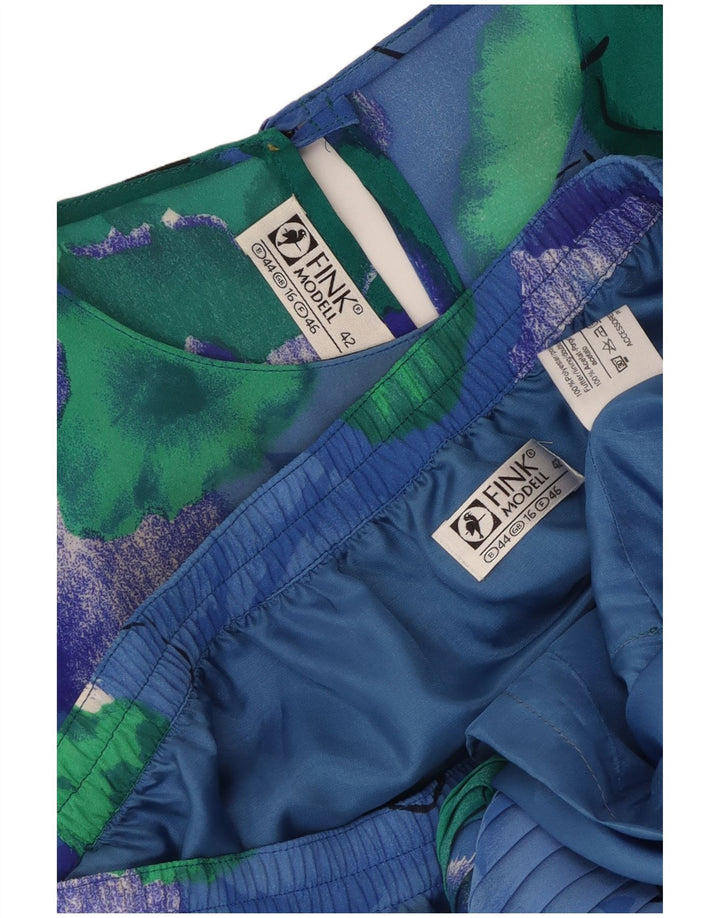 Женский комплект из 2 юбок Fink UK 16, большой размер W30, синий полиэстер с цветочным принтом