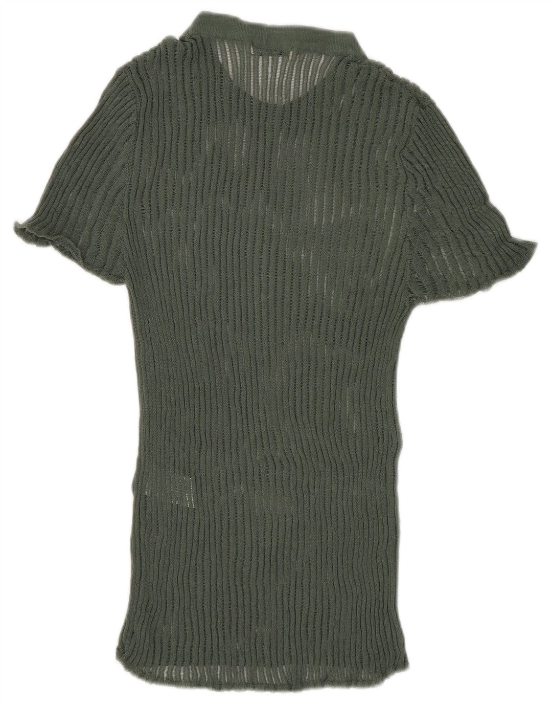Женская вязаная блузка Zara Top UK 8, маленькая зеленая вискоза
