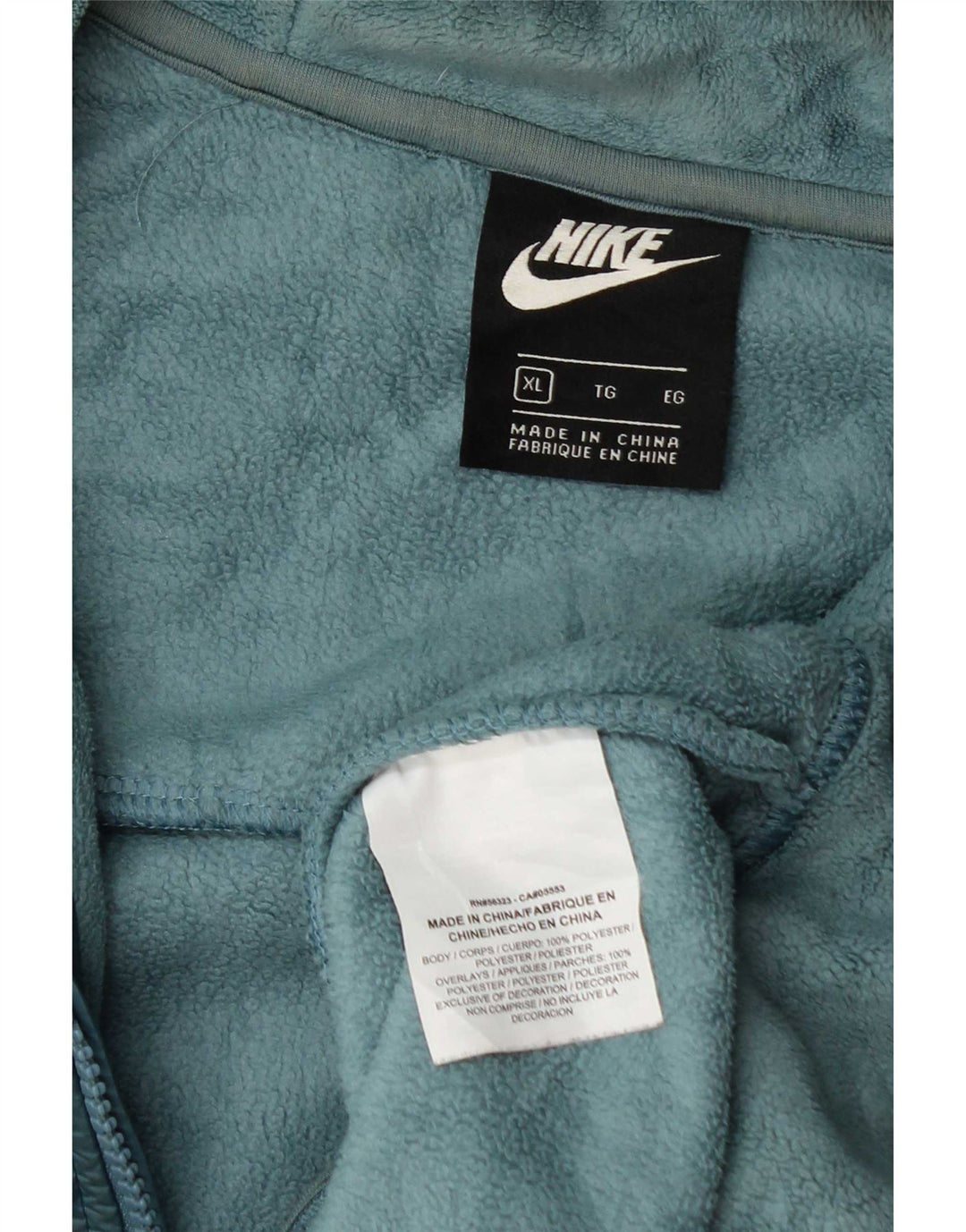 Женская флисовая куртка с капюшоном Nike UK 18 XL, синяя, полиэстер