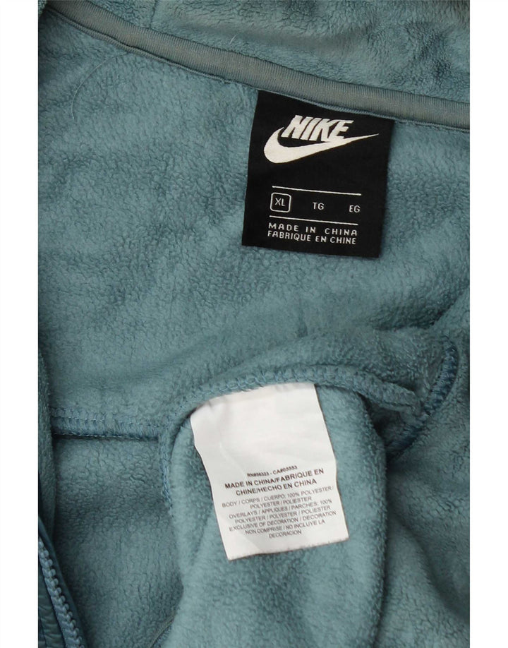 Женская флисовая куртка с капюшоном Nike UK 18 XL, синяя, полиэстер