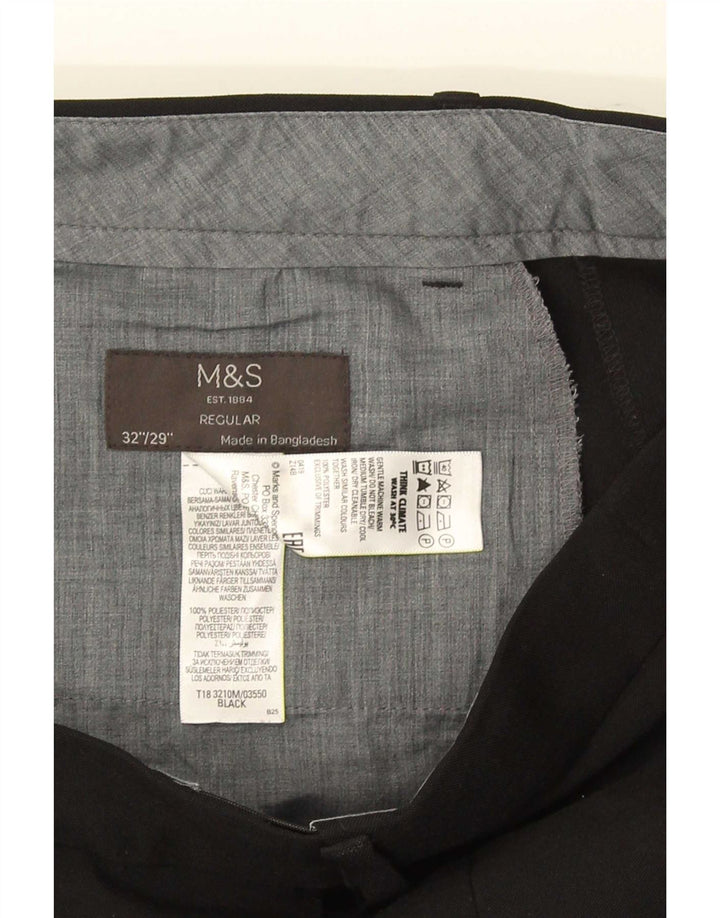 Мужские брюки чиносы Marks & Spencer W32 L29 черные, полиэстер