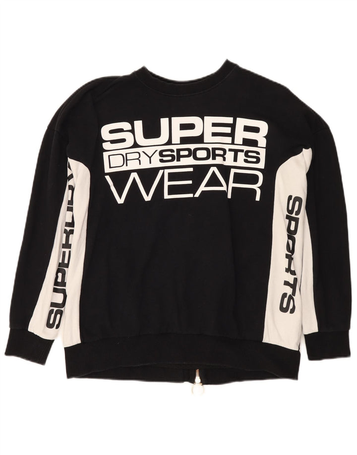 Женский джемпер с рисунком Superdry UK 10, маленький черный с цветными блоками