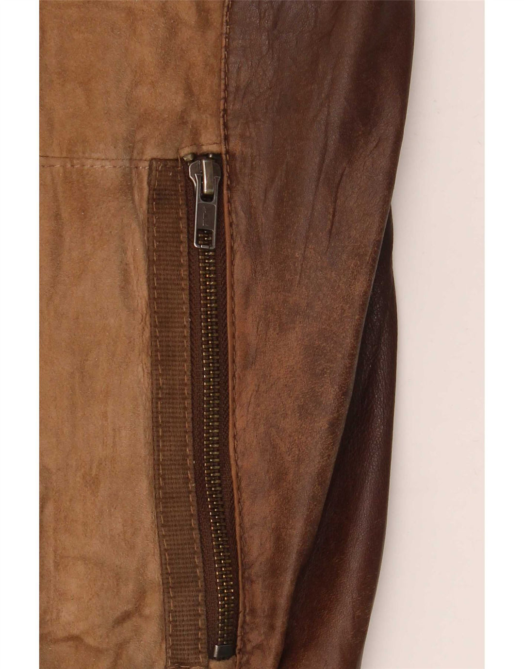 Куртка женская кожаная OVS IT 48 Medium Brown Colorblock