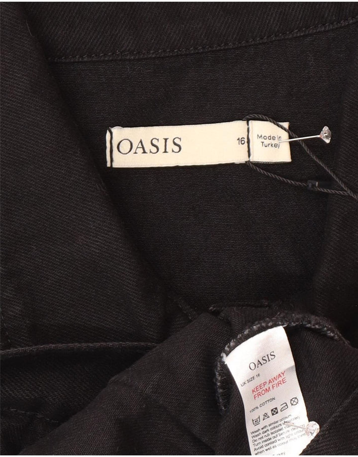 Женский джинсовый жилет Oasis UK 16, большой черный хлопок