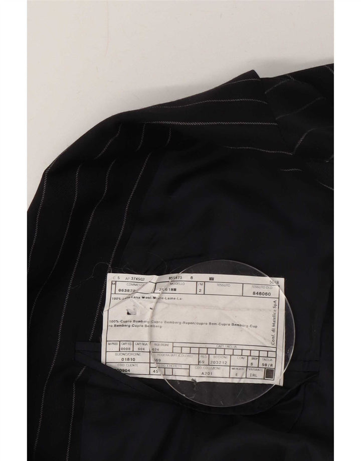 Мужской пиджак на двух пуговицах Armani IT 50, большая темно-синяя шерсть в тонкую полоску