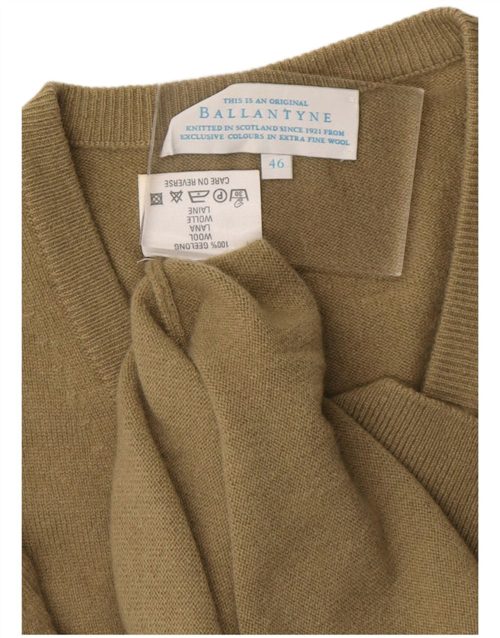 Мужской джемпер BALLANTYNE с v-образным вырезом IT 46, маленький, хаки, шерсть