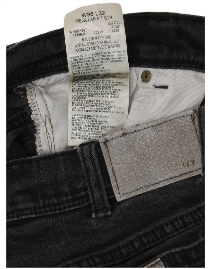 Мужские прямые джинсы Wrangler стандартного кроя W36 L32, серый хлопок