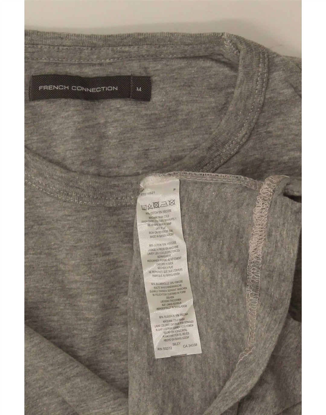 French Connection Mens T-Shirt Top Medium Grey Flecked Cotton