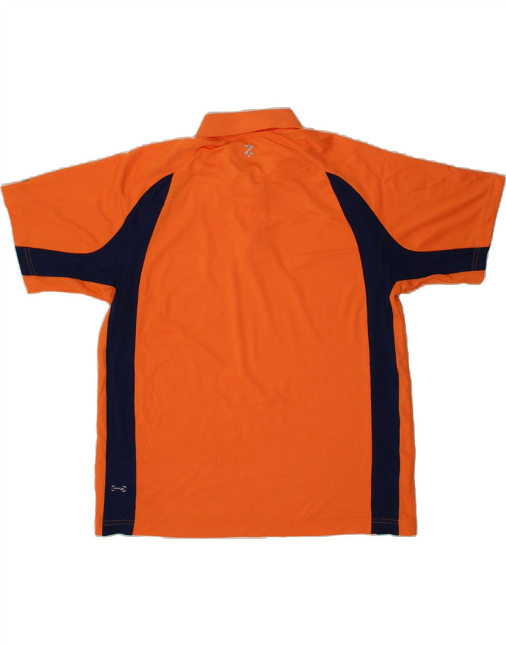IZOD Mens Polo Shirt XL Orange Colourblock Polyester Vintage Izod and Second-Hand Izod from Messina Hembry 