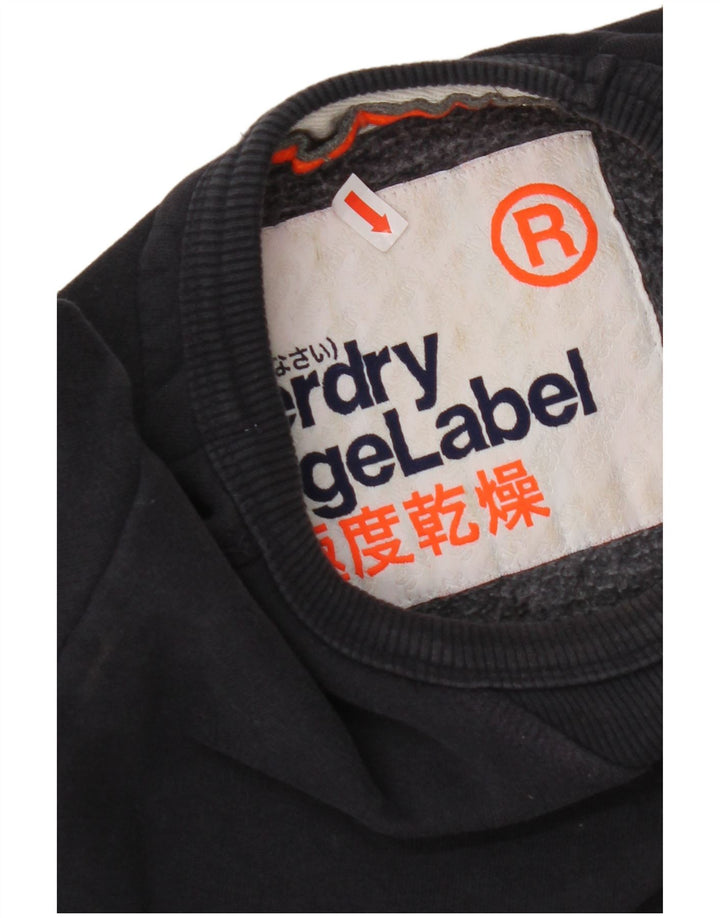 SUPERDRY Мужской свитшот, маленький темно-синий хлопковый джемпер