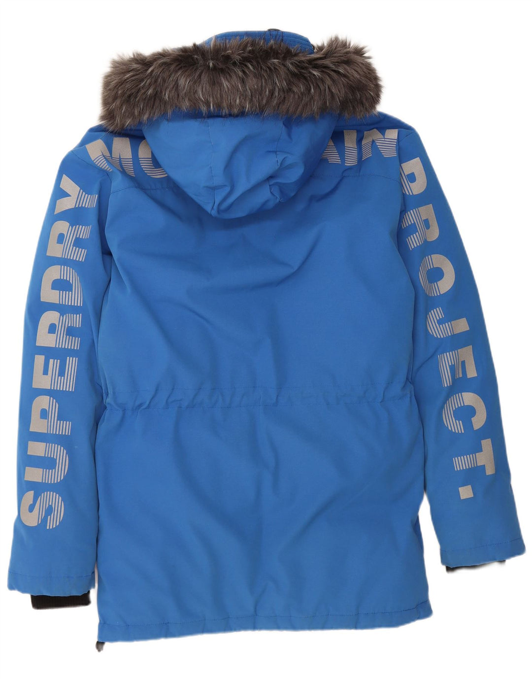 SUPERDRY Мужское стеганое пальто с капюшоном и графическим рисунком UK 36, маленький синий нейлон