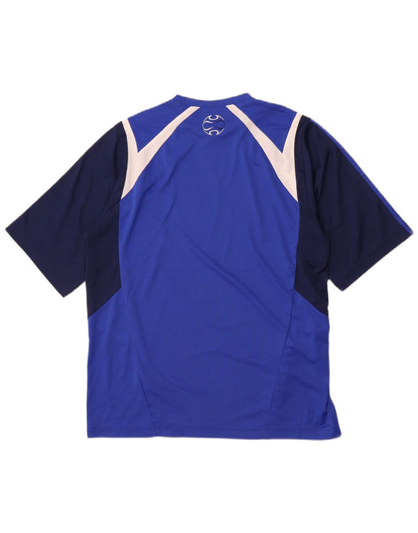Мужская футболка ADIDAS Top Medium Blue с цветными блоками, полиэстер, спортивная