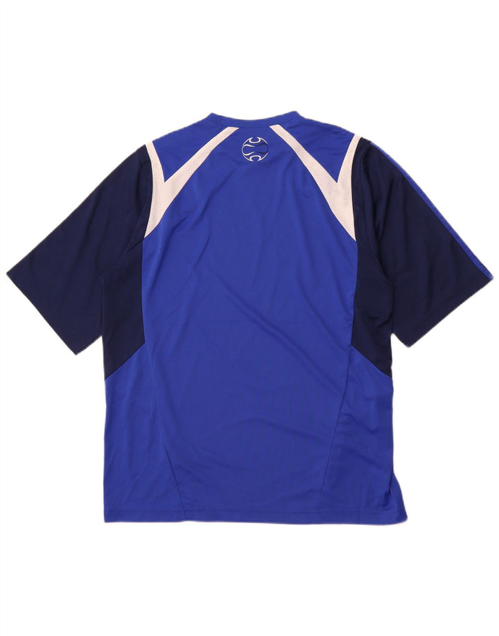 Мужская футболка ADIDAS Top Medium Blue с цветными блоками, полиэстер, спортивная