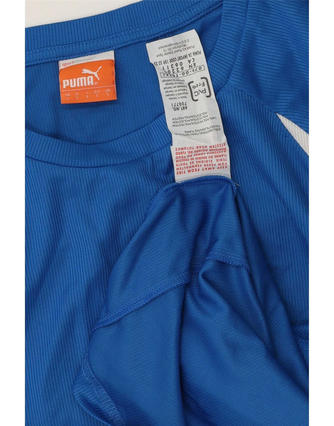Мужской топ Puma из полиэстера с длинным рукавом в большую синюю полоску