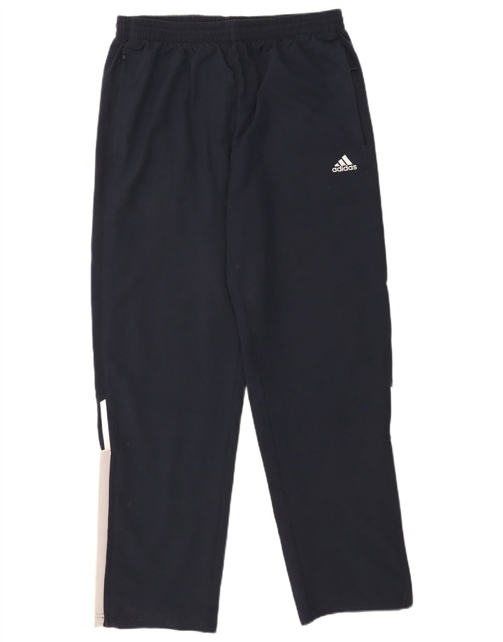 Мужские спортивные брюки Adidas, большие темно-синие, полиэстер с цветными блоками