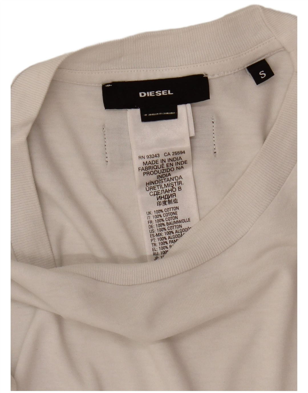 Мужская футболка Diesel Top Small White Cotton