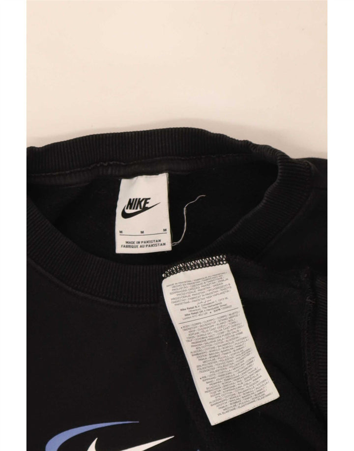 Мужской свитшот свободного кроя Nike с графикой, хлопковый джемпер среднего размера, черный