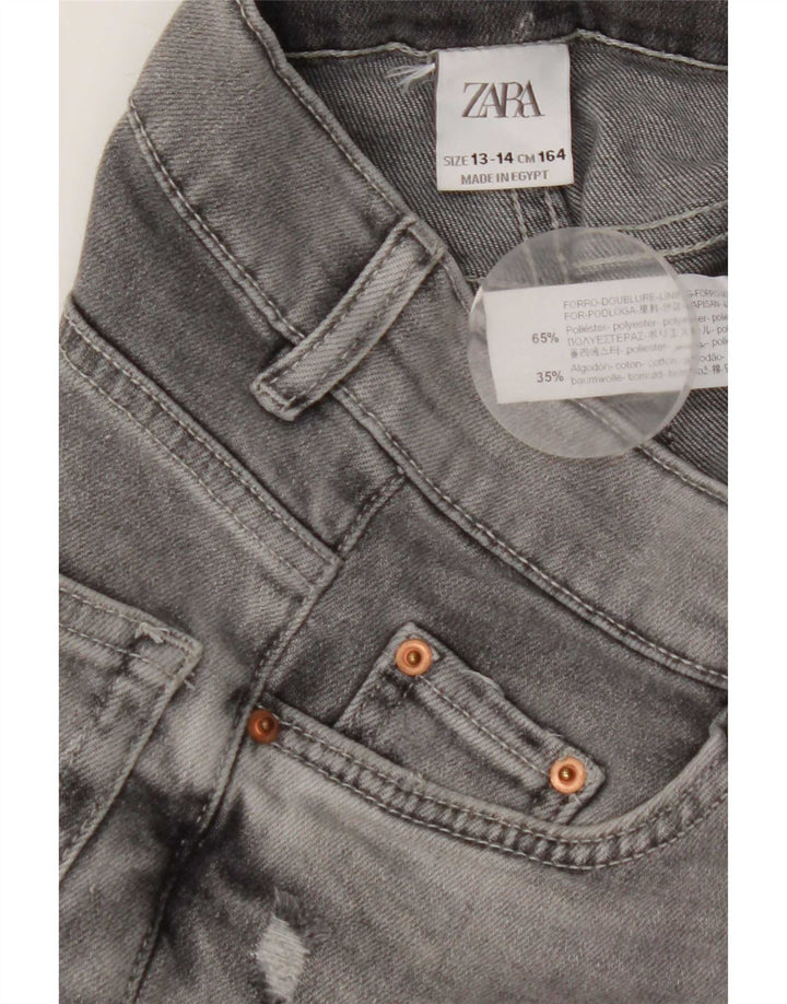 Джинсовые шорты Zara для мальчиков 13–14 лет, W26, серый полиэстер