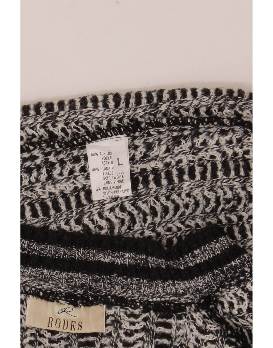 Мужской джемпер RODES с v-образным вырезом, большой серый акрил в полоску