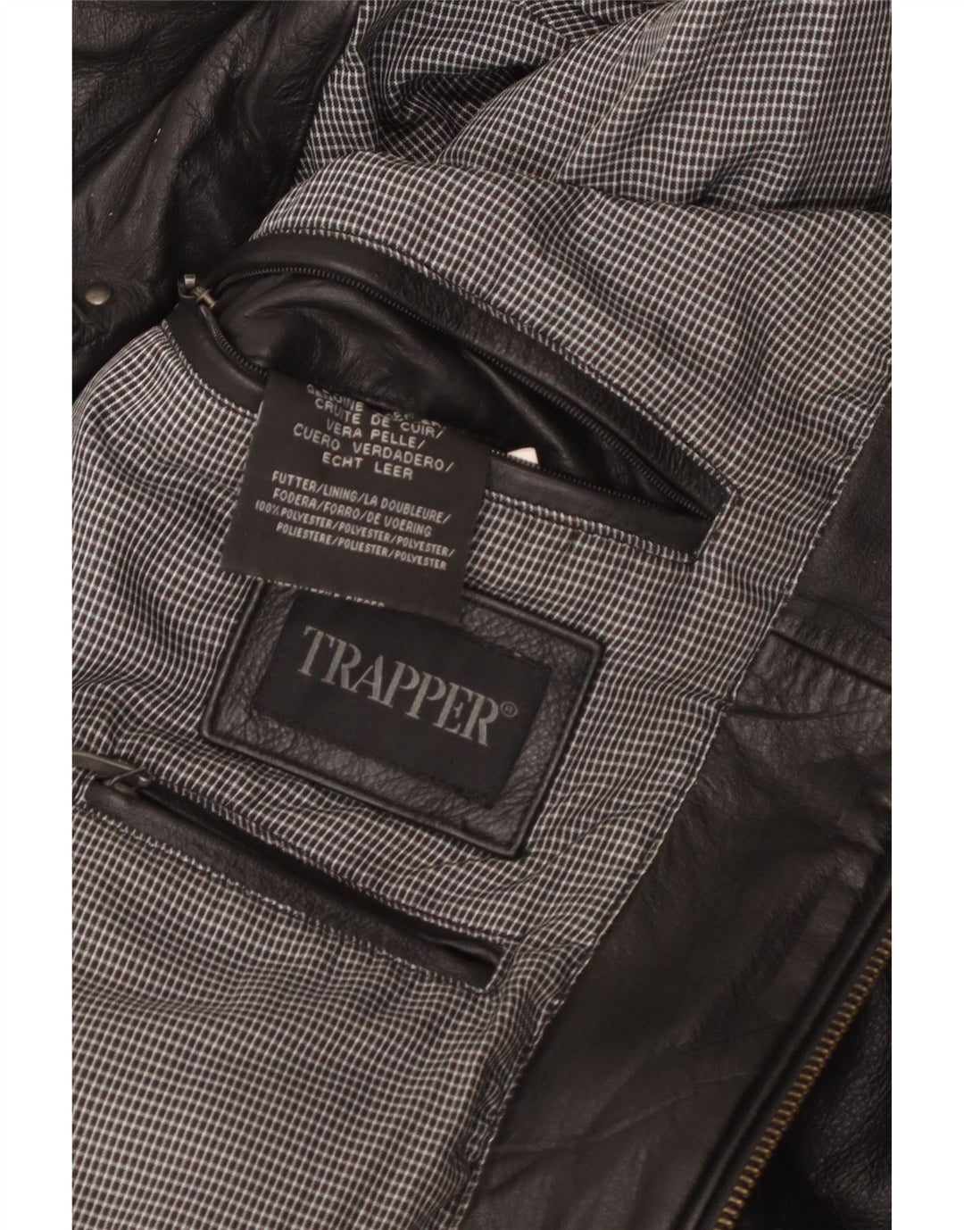 Мужская кожаная куртка Trapper IT 50, черная кожаная