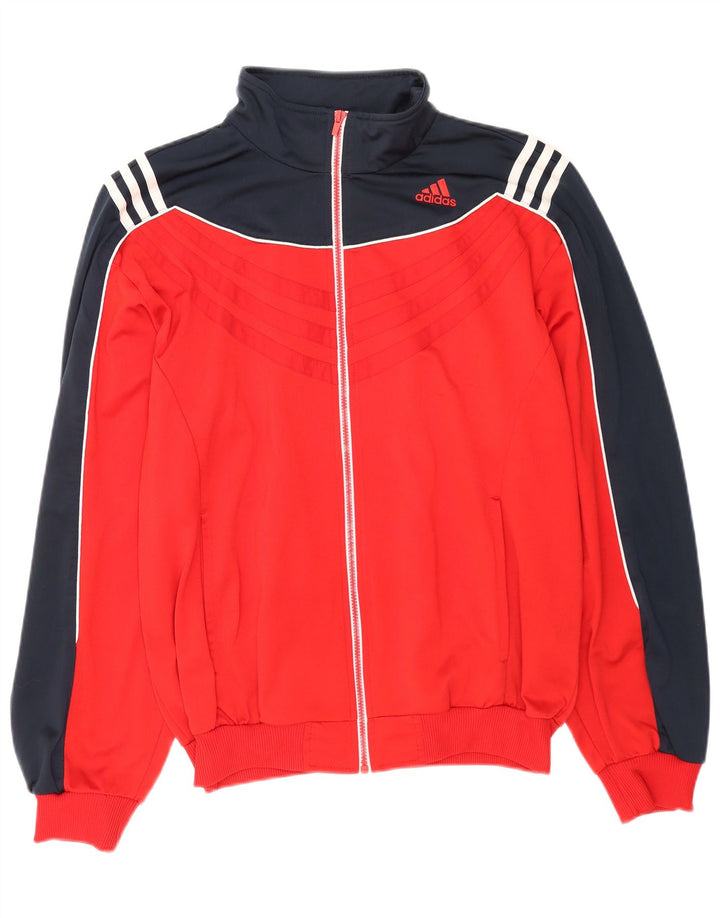 Мужская спортивная куртка Adidas UK 44/46, большой красный полиэстер с цветными блоками