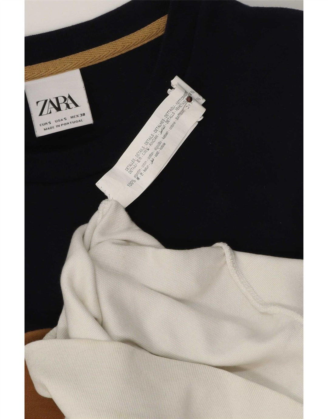 Мужской свитшот Zara, маленький белый хлопковый джемпер с цветными блоками