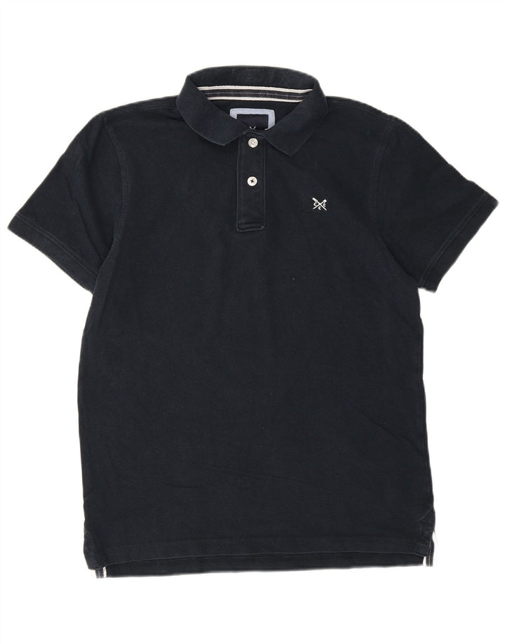 Crew Clothing Мужская рубашка-поло среднего размера, темно-синяя, хлопковая