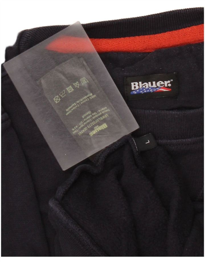 Свитшот Blauer для мальчиков с рисунком, 13–14 лет, большой размер, темно-синий, хлопок