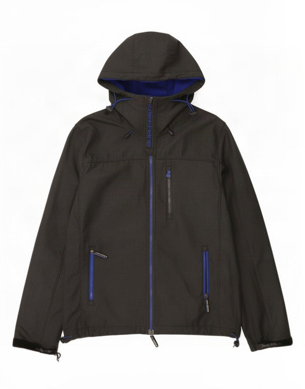Мужская ветровка Superdry с графическим рисунком и капюшоном UK 42 XL Серая
