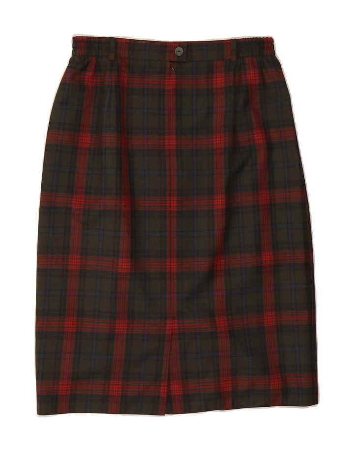 YOUR SIXTH SENSE Womens Straight Skirt  W30 Medium Green Check Polyester Vintage Your Sixth Sense and Second-Hand Your Sixth Sense from Messina Hembry 