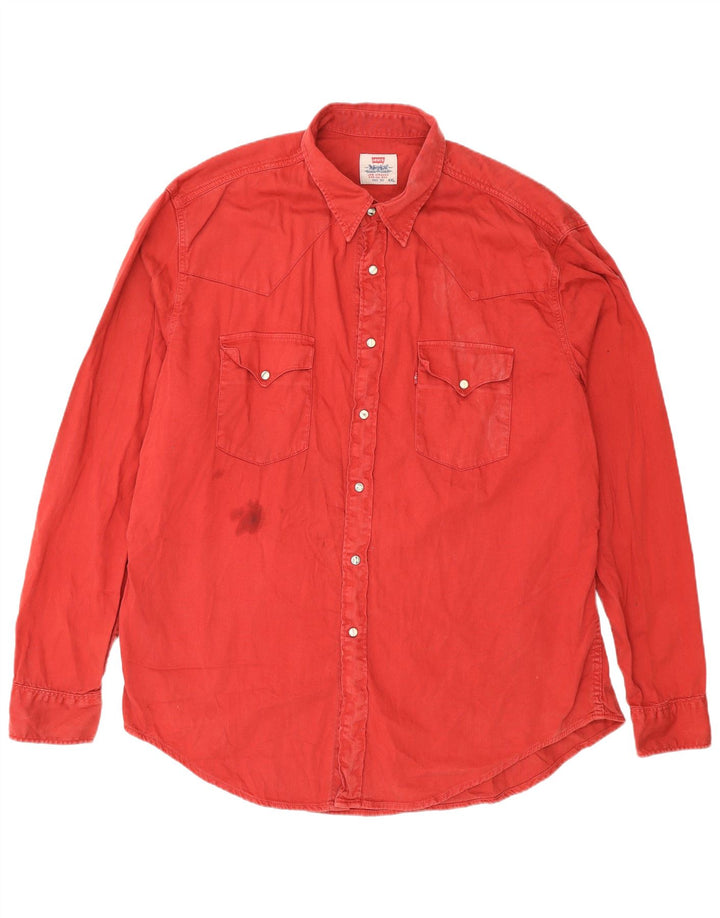 Мужская Рубашка Levi's 2XL Красная Хлопок