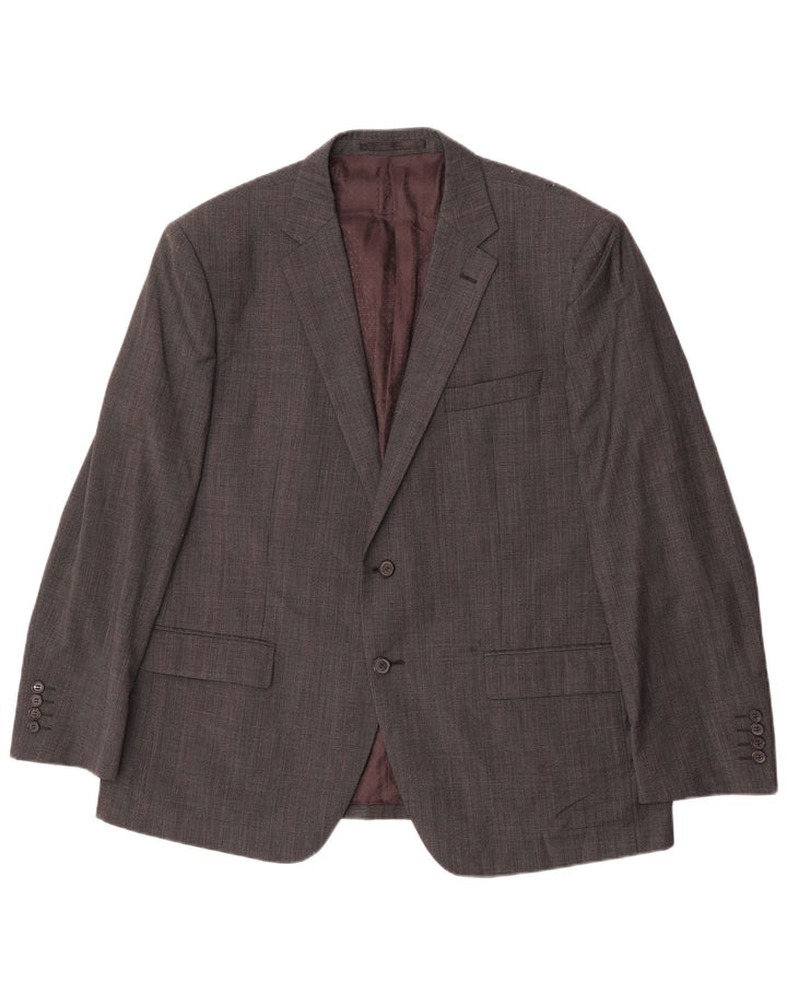 Мужской пиджак Marks & Spencer с двумя пуговицами, Великобритания, 46 XL, серая шерстяная клетка