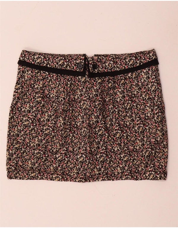 TOPSHOP Женская мини-юбка UK 10, маленькая W30, разноцветный хлопок с цветочным принтом