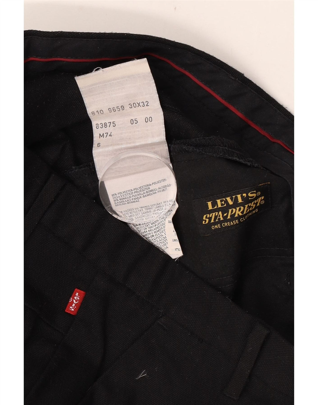 Мужские прямые брюки чинос Levi's W30 L28, черные полиэстер