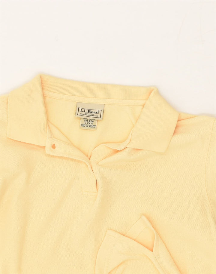 L.L.BEAN Womens Regular Polo Shirt UK 12 Medium Beige Cotton | Vintage L.L.Bean | Thrift | Second-Hand L.L.Bean | Used Clothing | Messina Hembry 