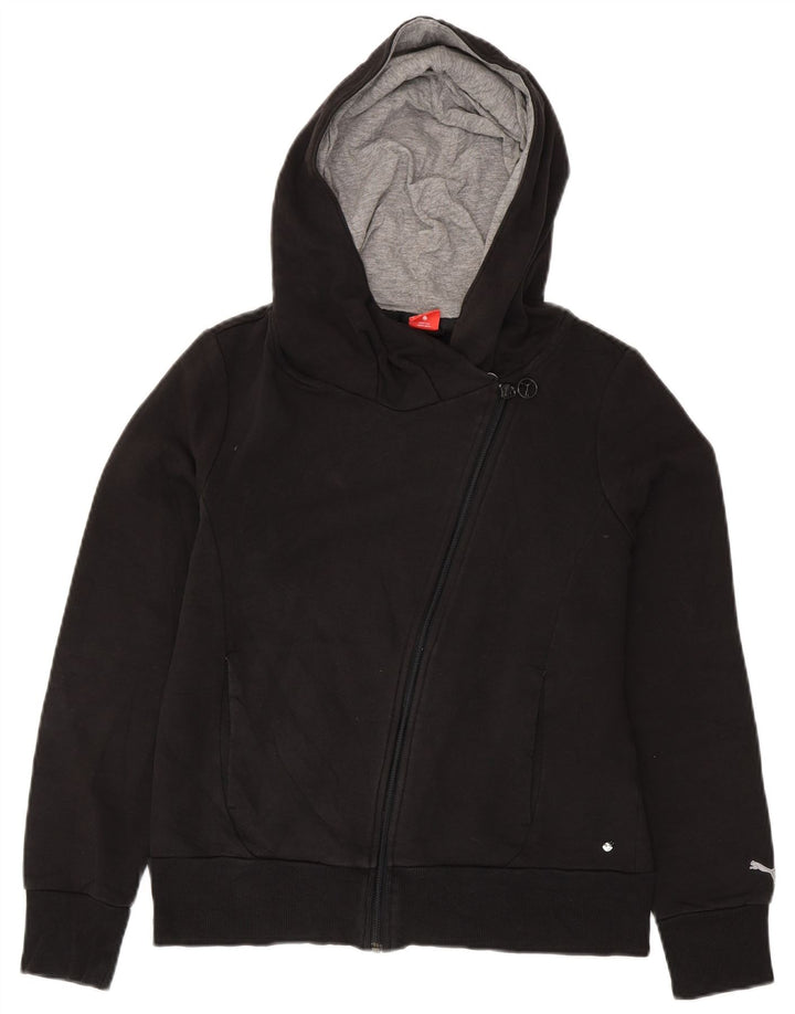 Женский свитер с капюшоном на молнии с графическим рисунком PUMA UK 14, большой черный хлопок