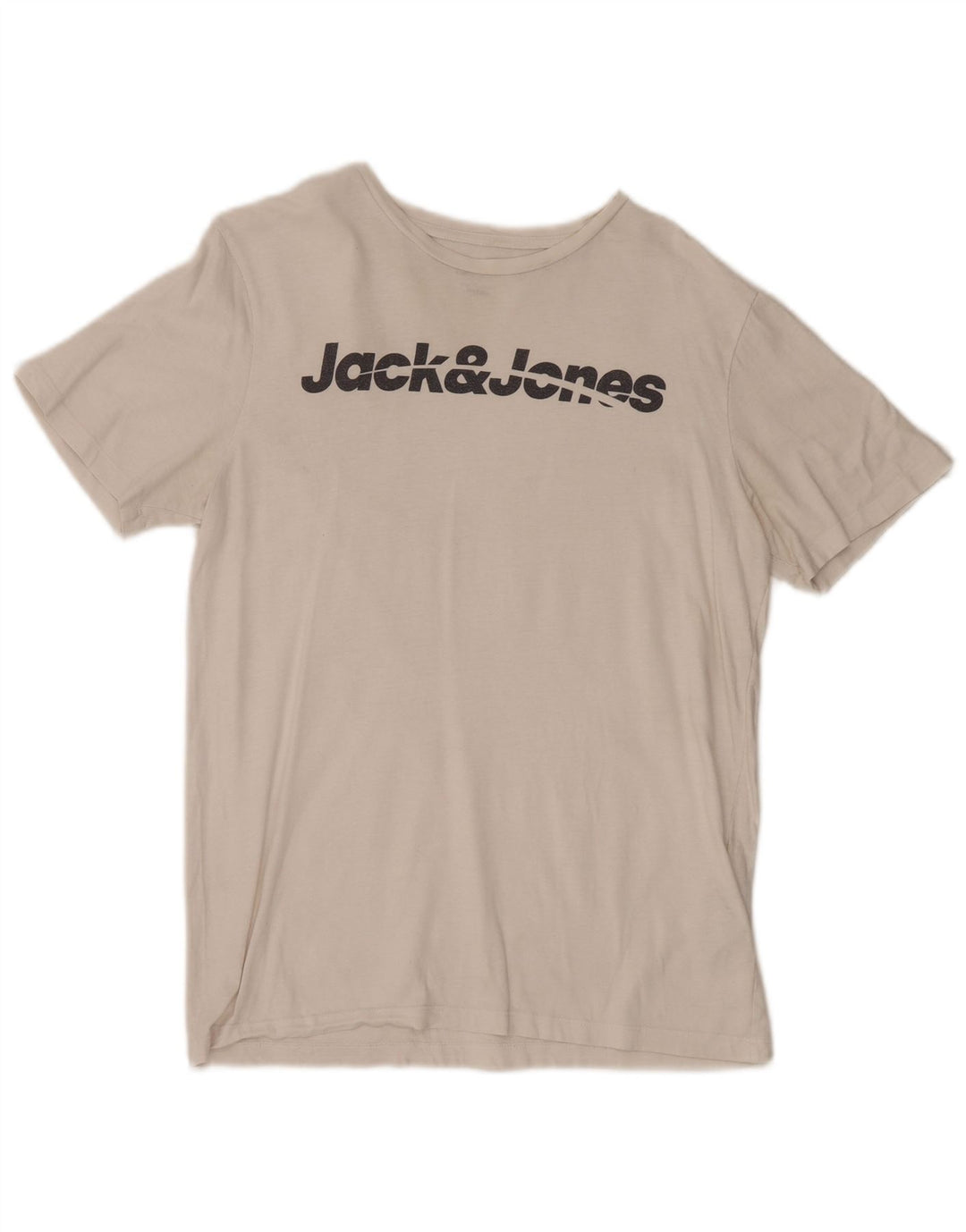 Мужская футболка с рисунком Jack & Jones стандартного кроя, топ среднего размера, белый хлопок, хлопок
