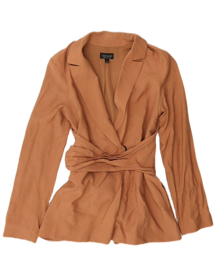 Женский пиджак Topshop UK 8, маленький, бежевый, вискоза