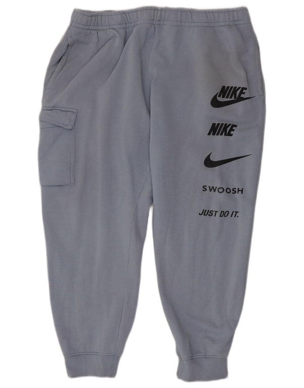 Мужские спортивные брюки-карго с рисунком Swoosh Nike, синие хлопковые брюки для бега XL