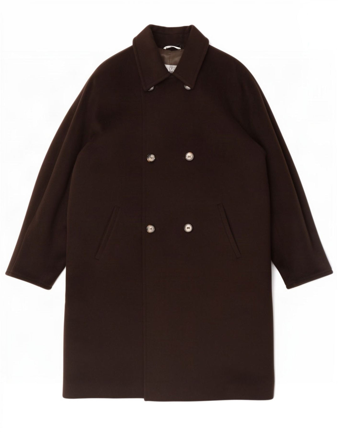 Max Mara Женское двубортное пальто оверсайз UK 16, большое коричневое