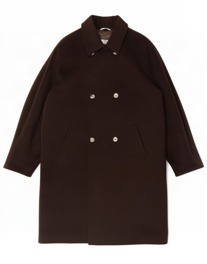Max Mara Женское двубортное пальто оверсайз UK 16, большое коричневое