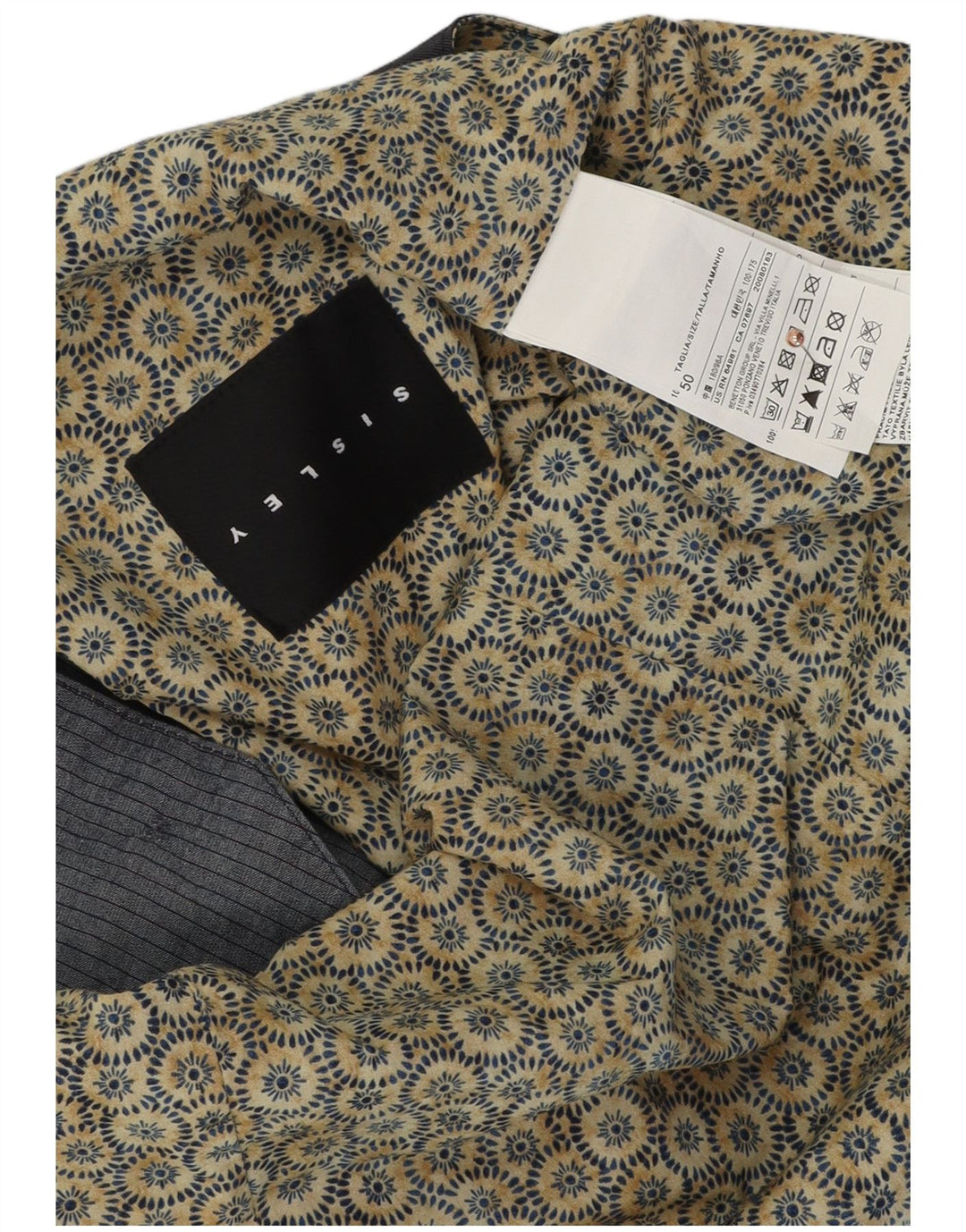Мужской жилет Sisley IT 50, средний синий в тонкую полоску, хлопок