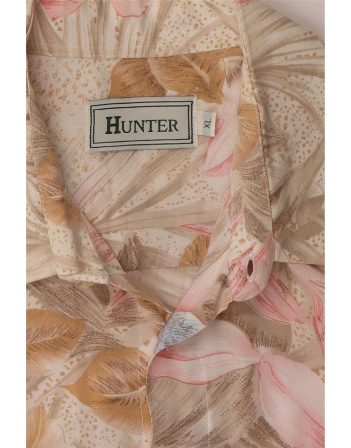 Мужская рубашка Hunter с коротким рукавом XL, разноцветная с цветочным принтом